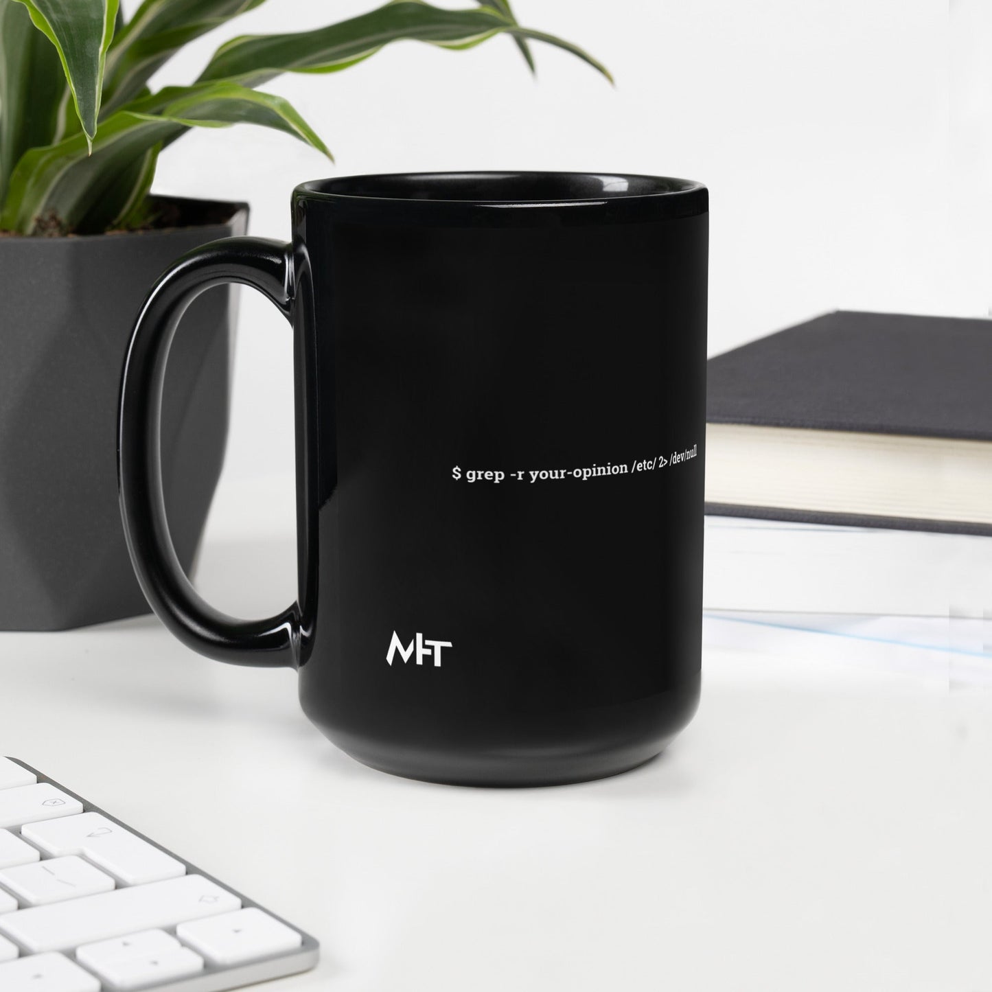 Grep r your Opinion etc 2 devnull V1 - Black Glossy Mug by DarkByteGear