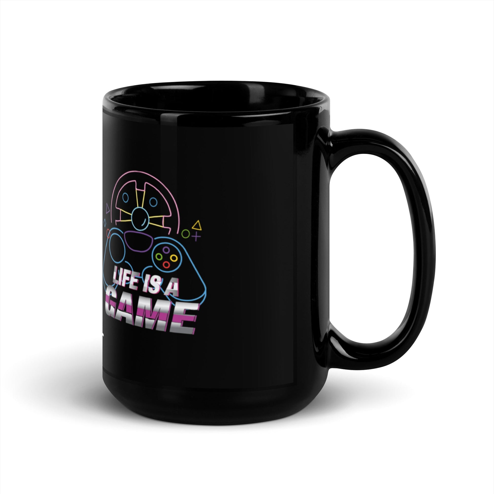 Life is a Game - Black Glossy Mug by DarkByteGear