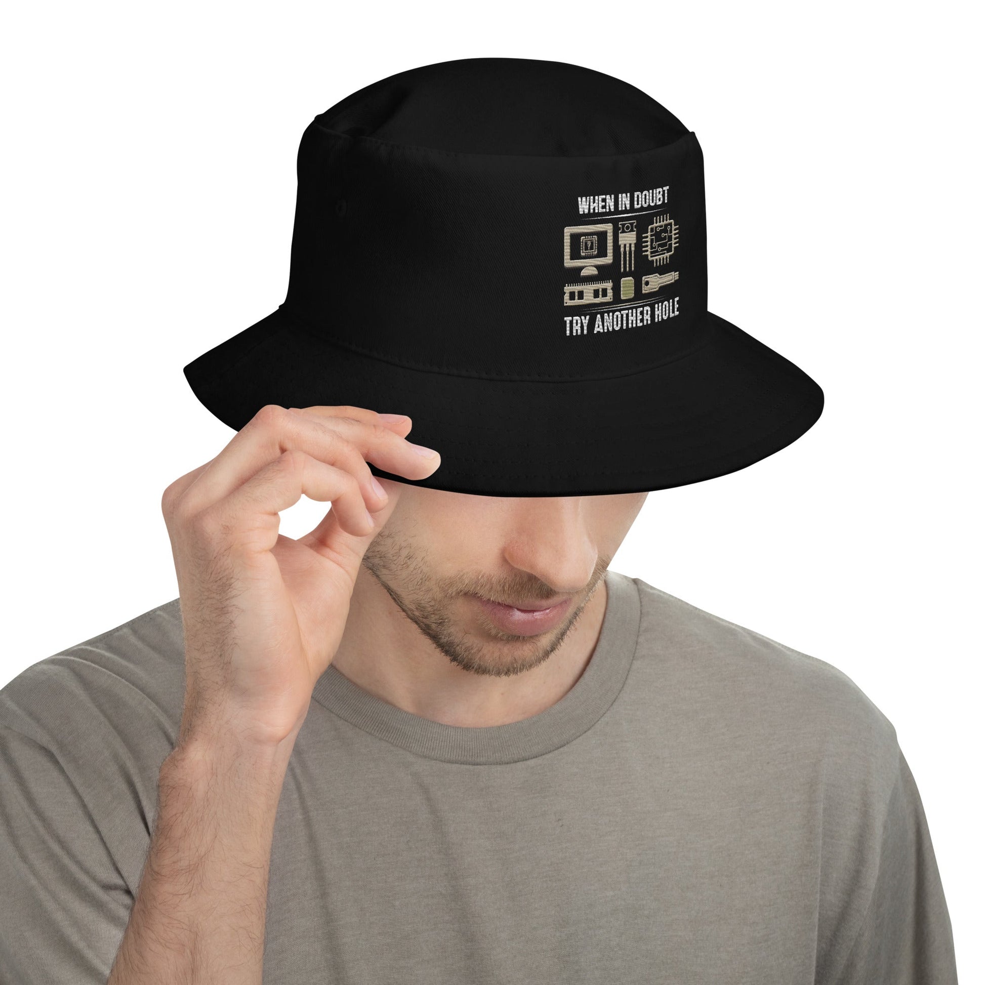When in doubt, Try another hole V1 - Bucket Hat by DarkByteGear