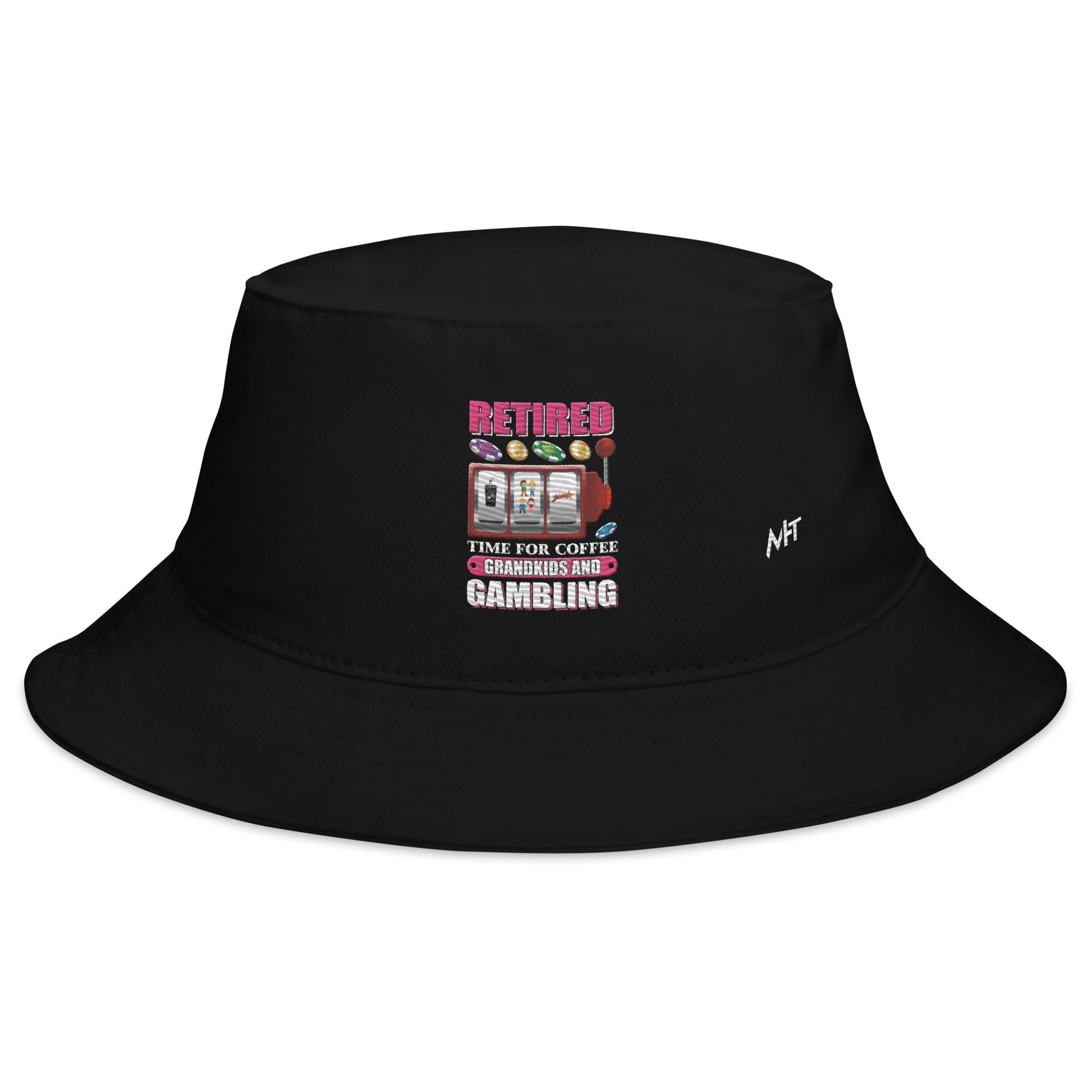 Retired: Time for Coffee, Grandkids and Gambling - Bucket Hat by DarkByteGear