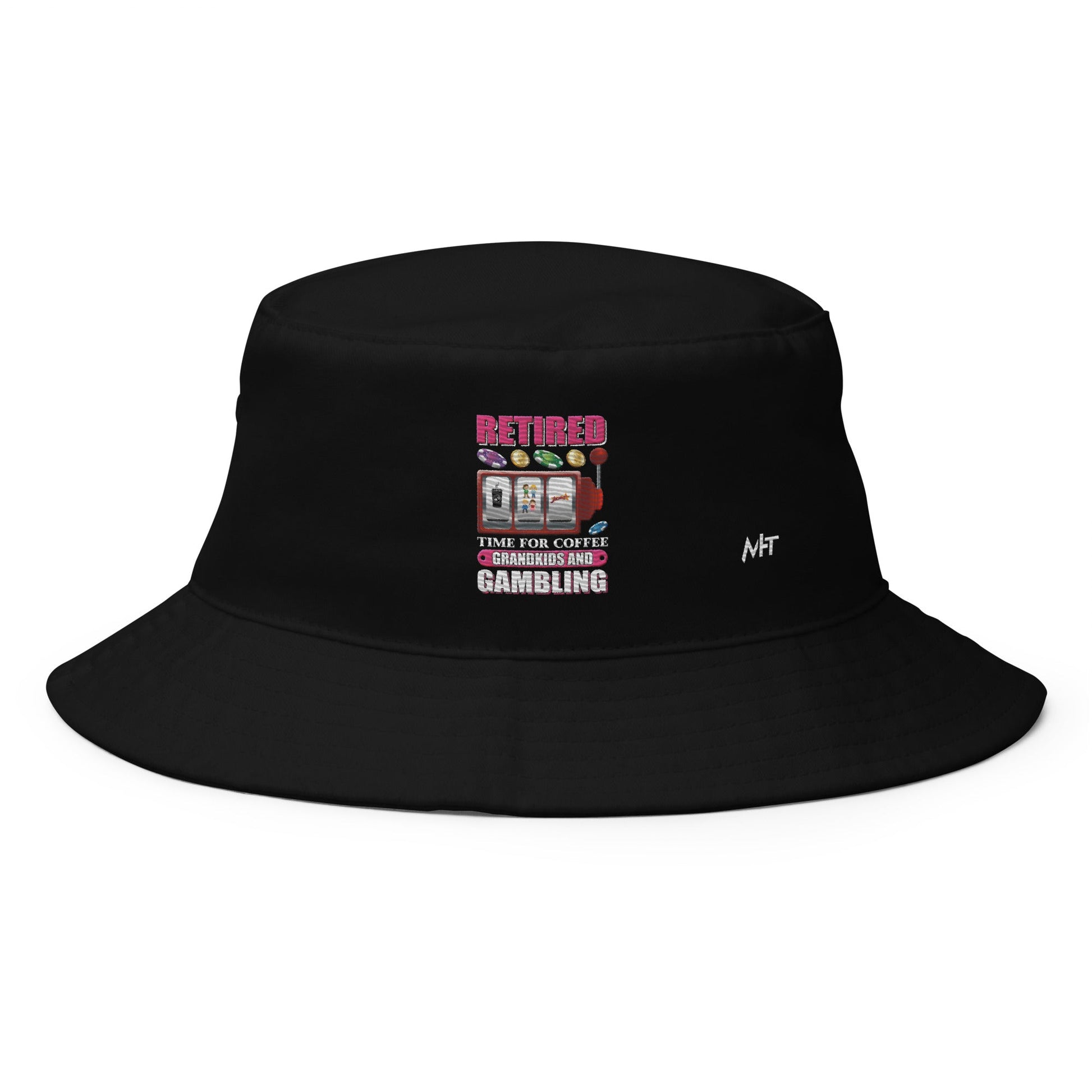 Retired: Time for Coffee, Grandkids and Gambling - Bucket Hat by DarkByteGear