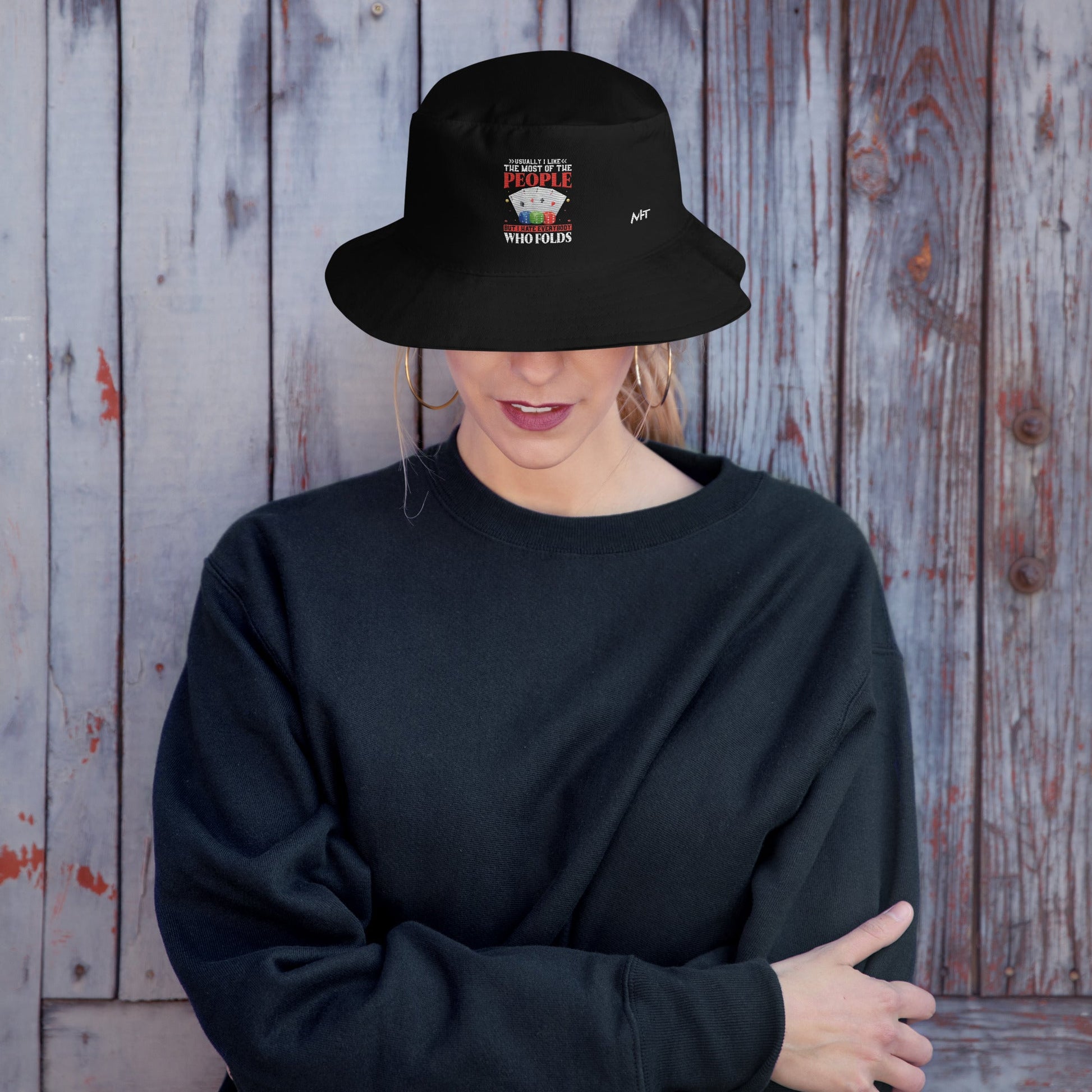 Usually I Like Most of the People But I Hate everyone who Folds - Bucket Hat by DarkByteGear