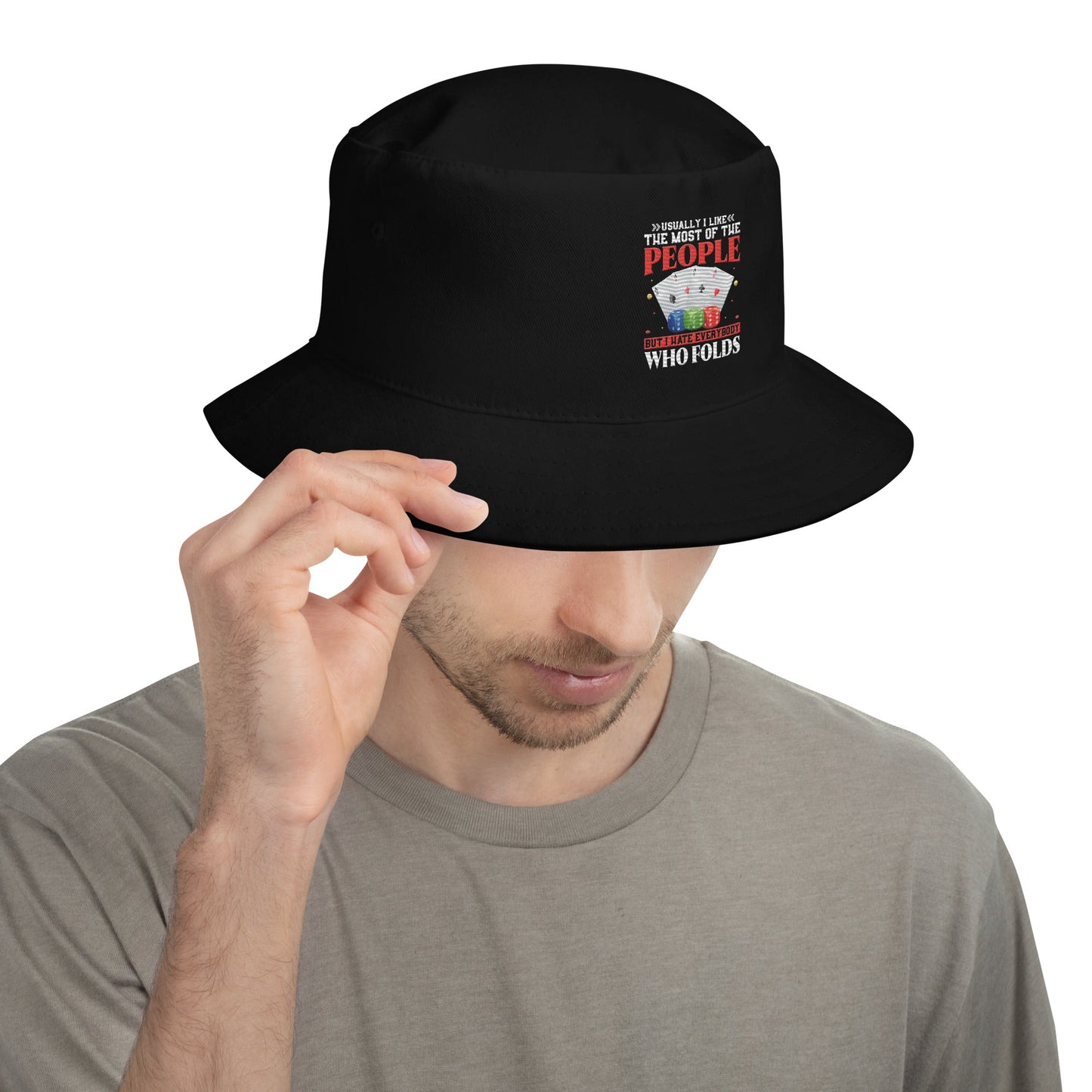 Usually I Like Most of the People But I Hate everyone who Folds - Bucket Hat by DarkByteGear