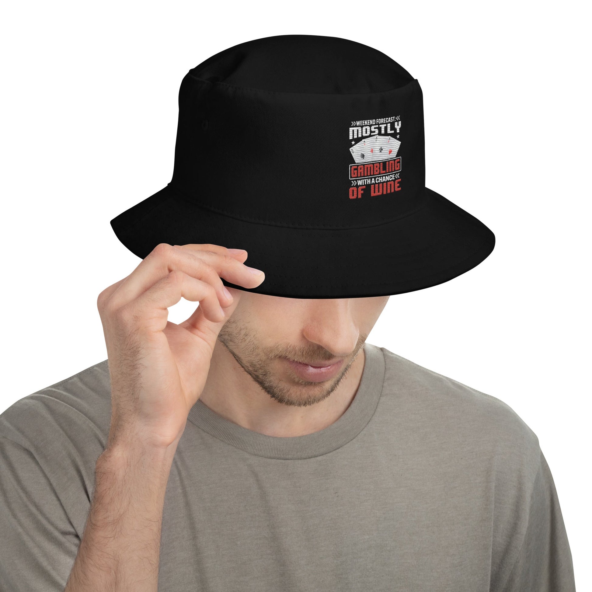 Weekend Forecast Mostly Gambling With a Chance of Wine - Bucket Hat by DarkByteGear