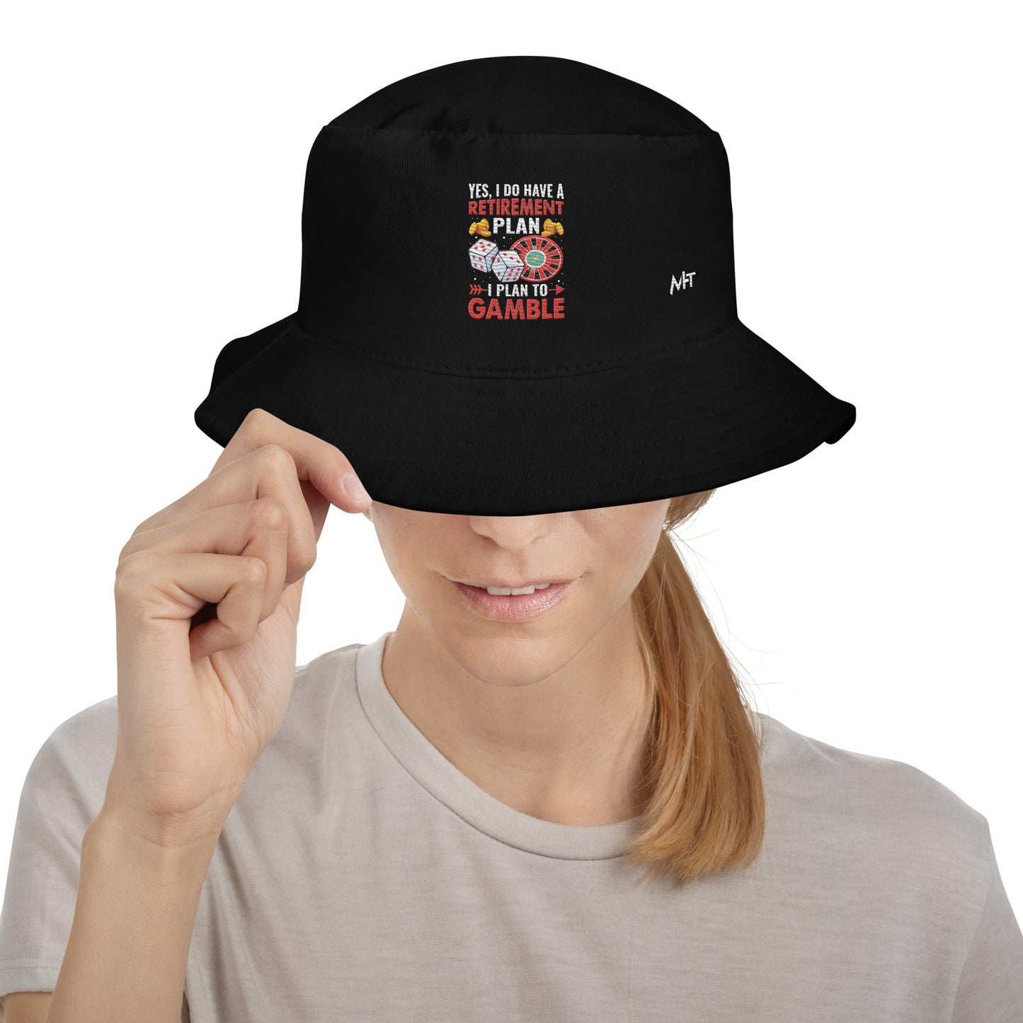 I Have a Retirement Plan; I Plan to Gamble - Bucket Hat by DarkByteGear