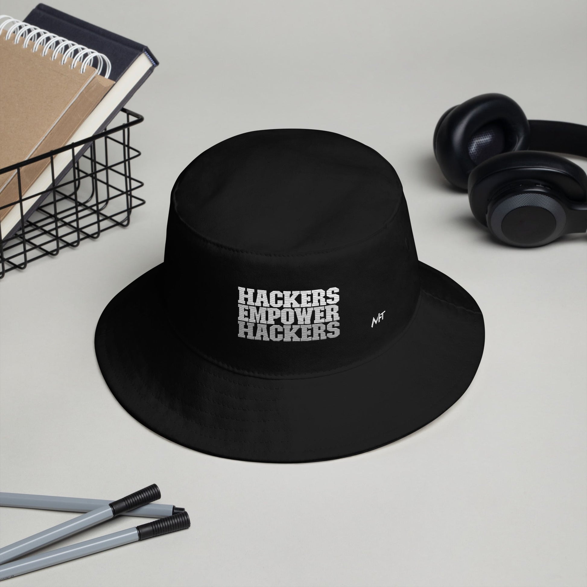 Hackers Empower Hackers V2 - Bucket Hat by DarkByteGear