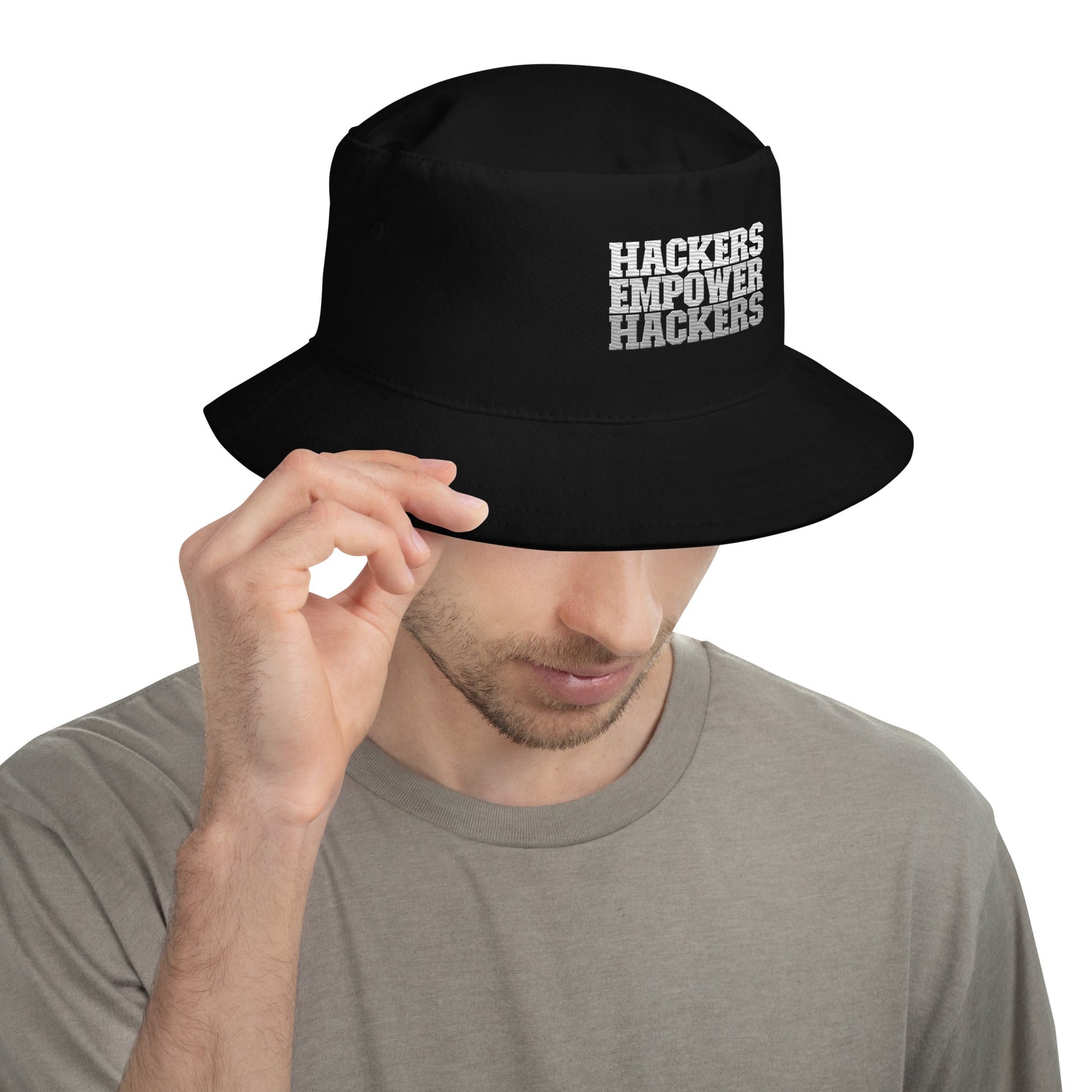 Hackers Empower Hackers V2 - Bucket Hat by DarkByteGear