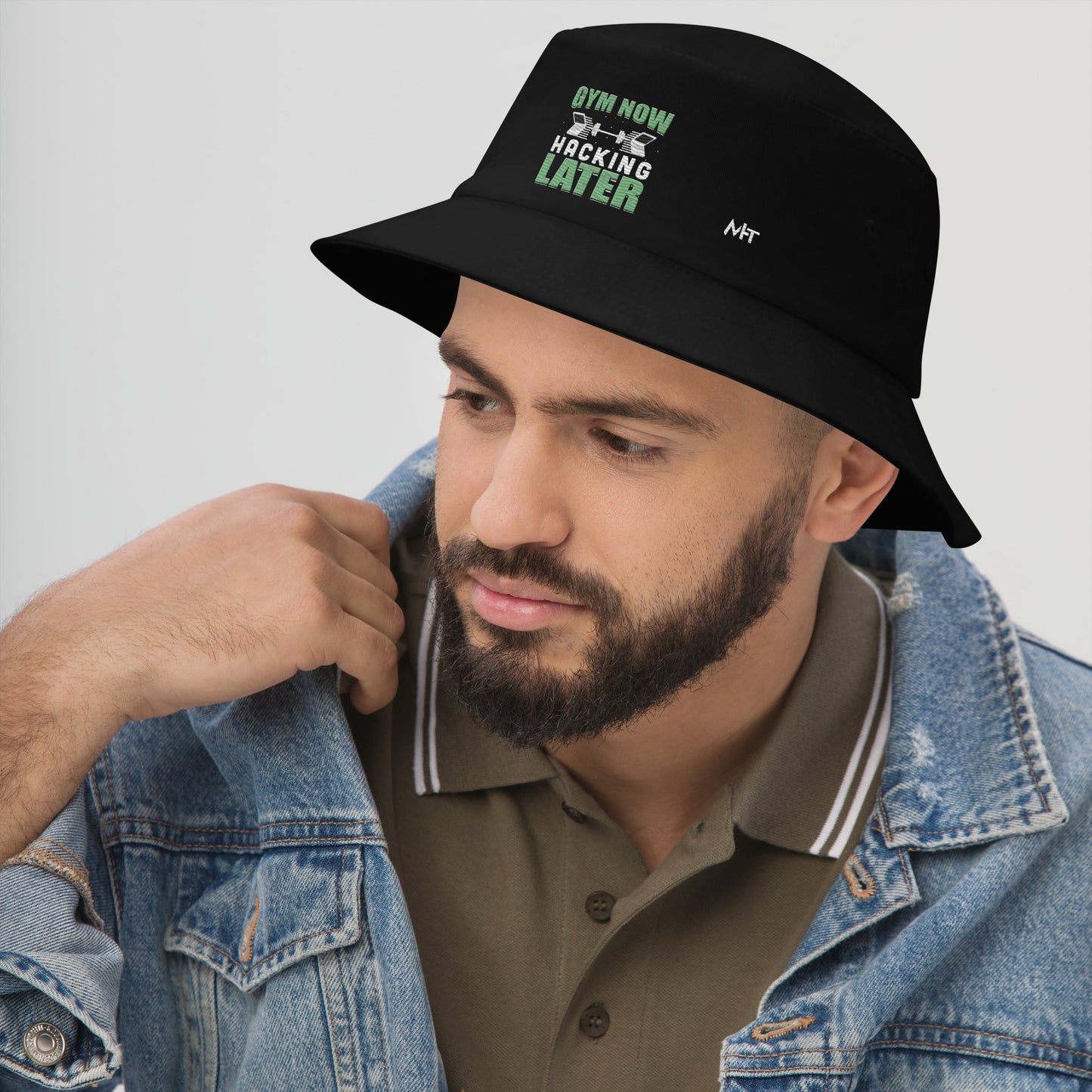 Gym now, hacking later - Bucket Hat by DarkByteGear