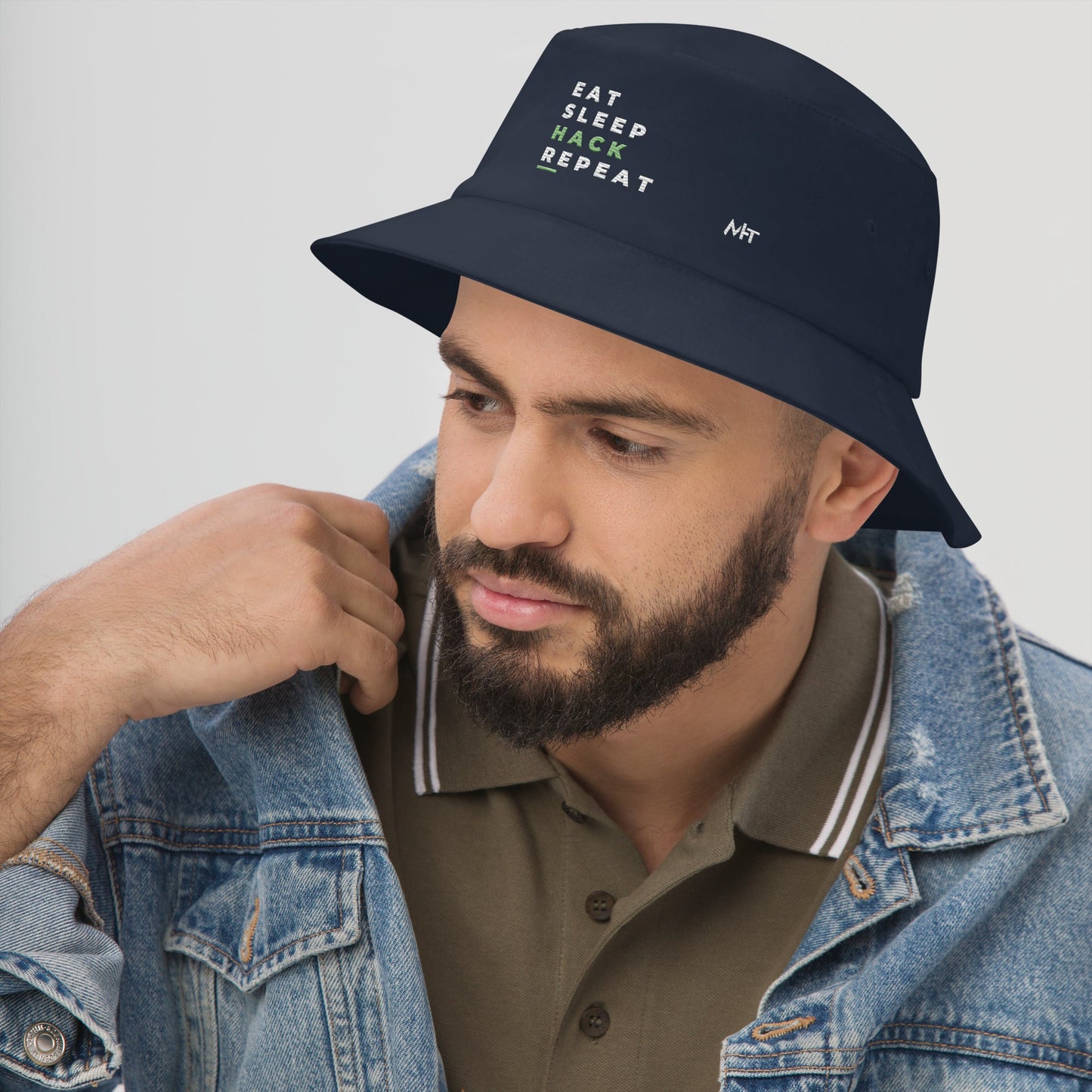 Eat, Sleep, Hack, Repeat V2 - Bucket Hat by DarkByteGear