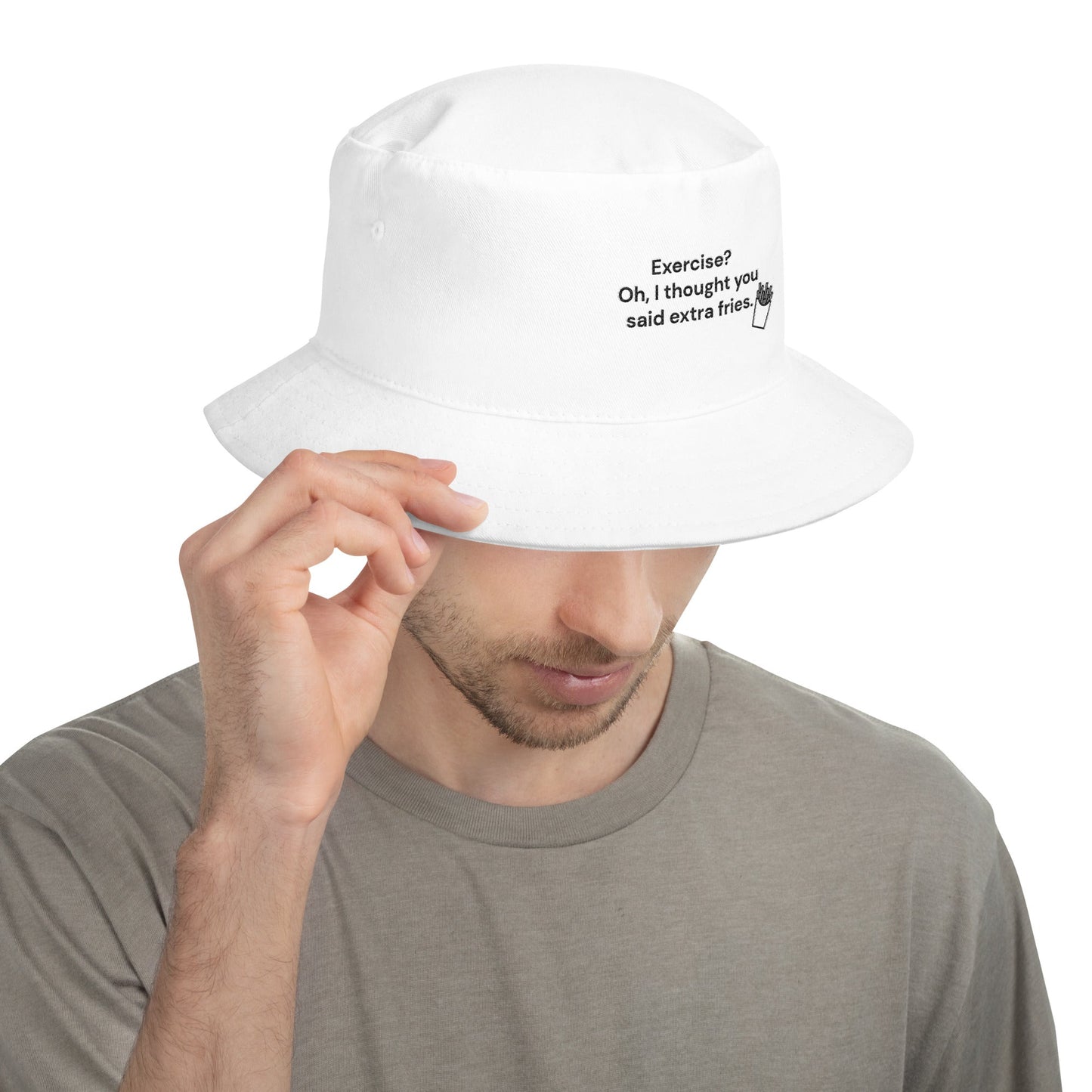 Exercise? Oh, I thought you said extra fries - Bucket Hat by DarkByteGear