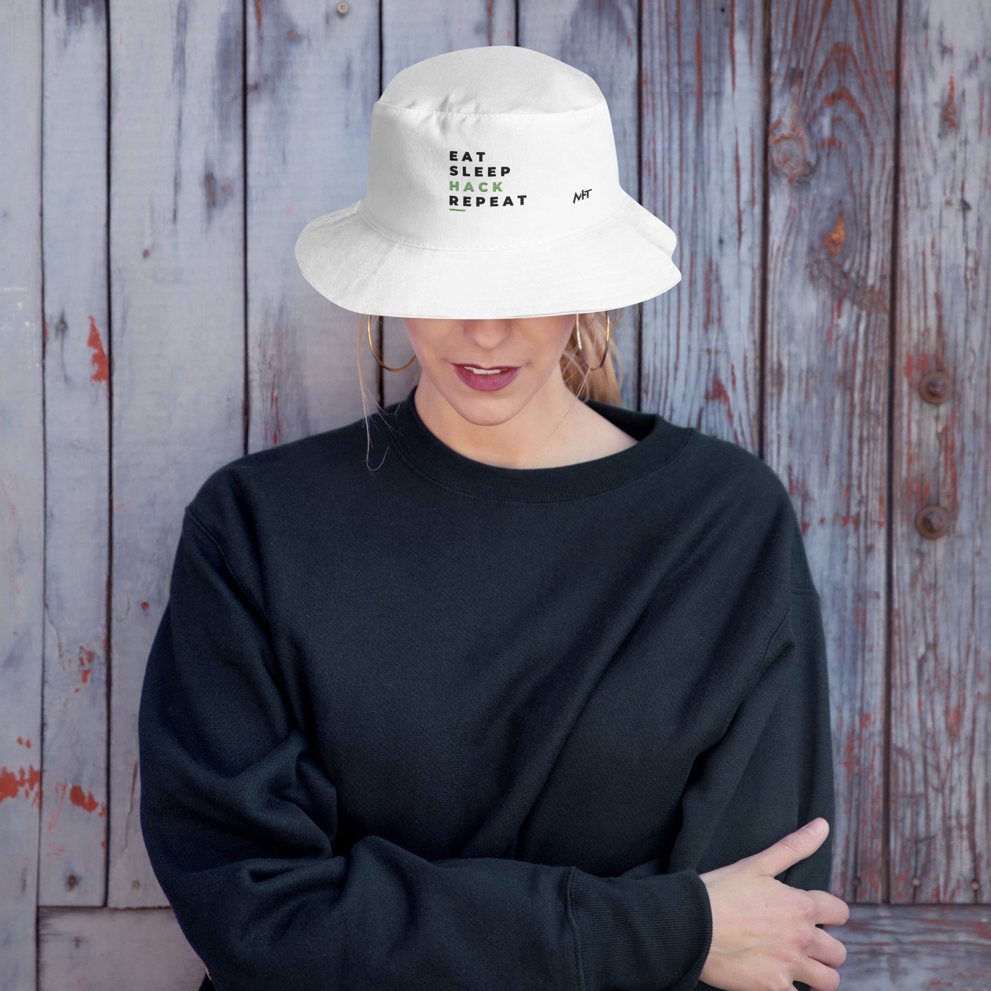 Eat, Sleep, Hack, Repeat V2 - Bucket Hat by DarkByteGear