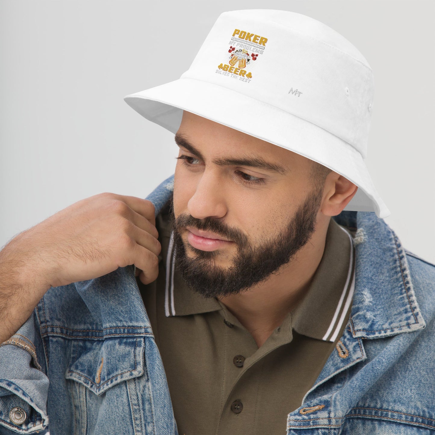 Poker Solves Most of My Problems, but Beer Solves the Rest - Bucket Hat by DarkByteGear
