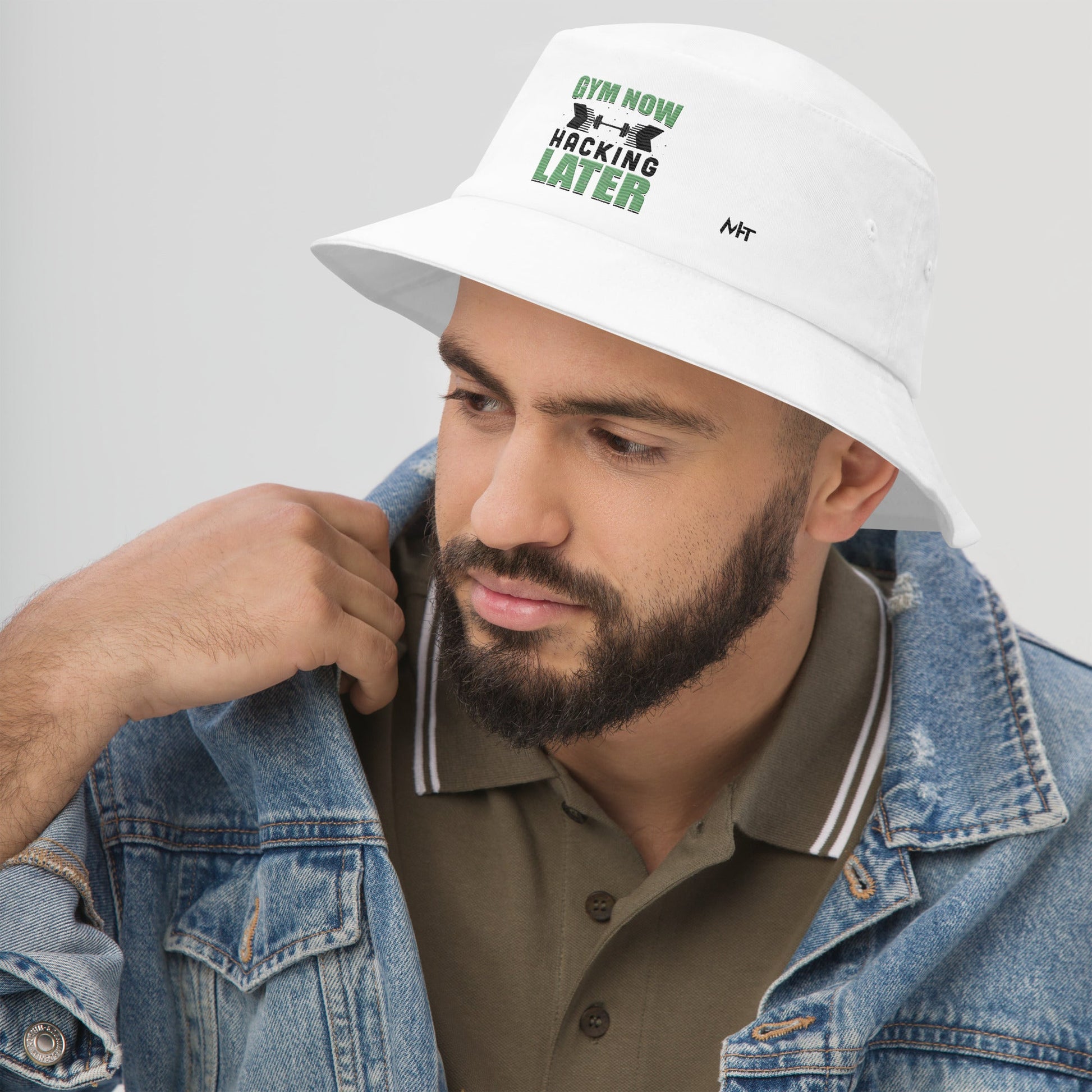 Gym now, hacking later - Bucket Hat by DarkByteGear