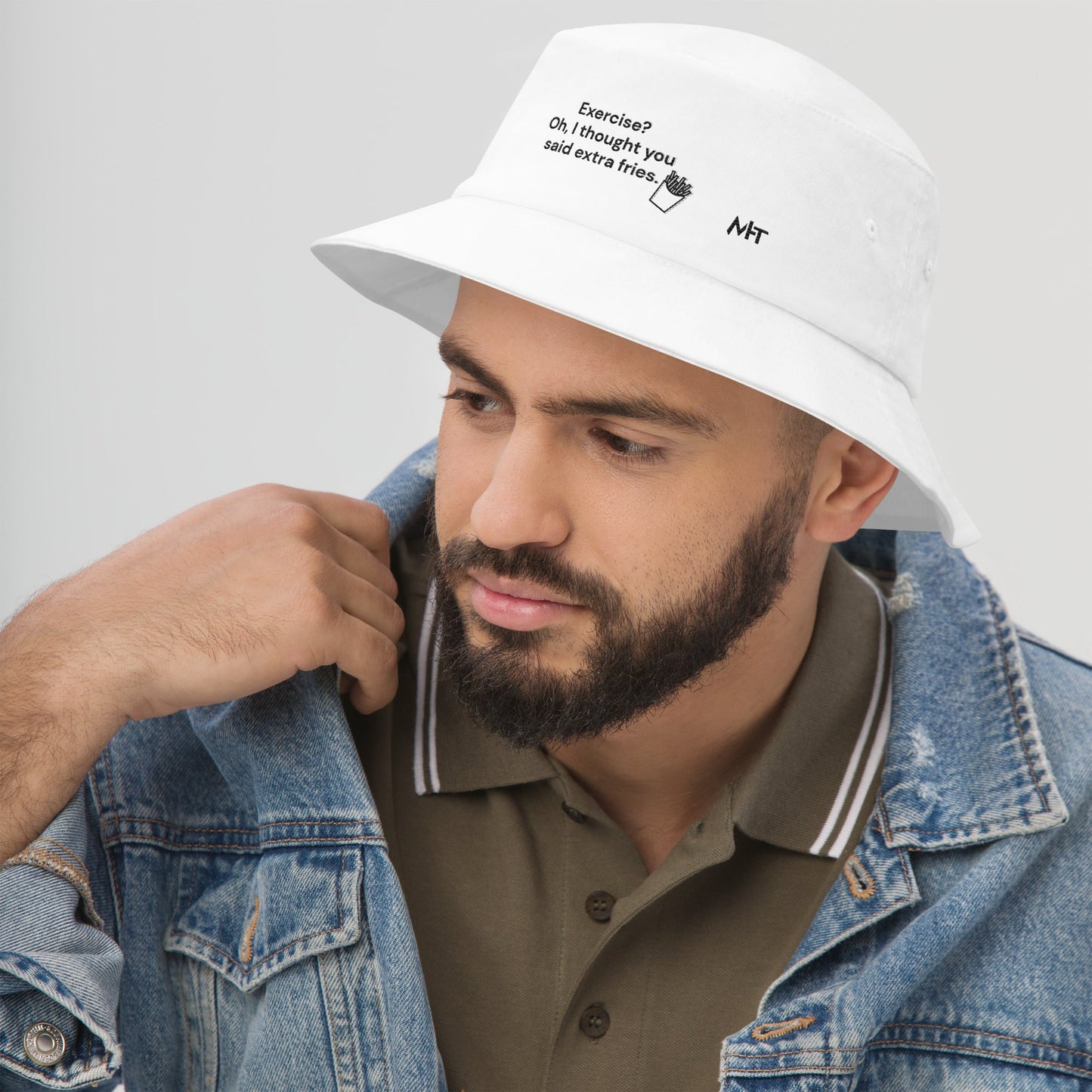 Exercise? Oh, I thought you said extra fries - Bucket Hat by DarkByteGear