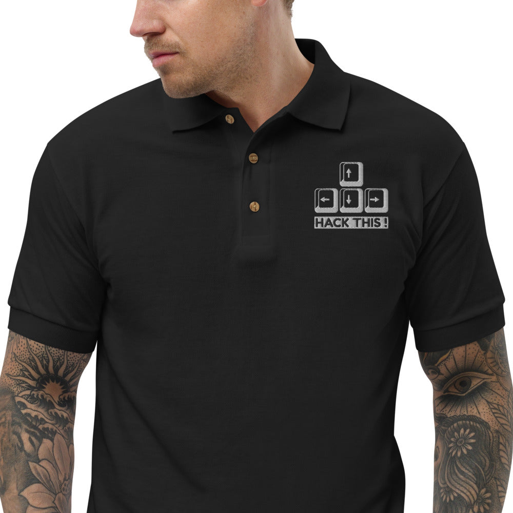 Hack this - Embroidered Polo Shirt by DarkByteGear