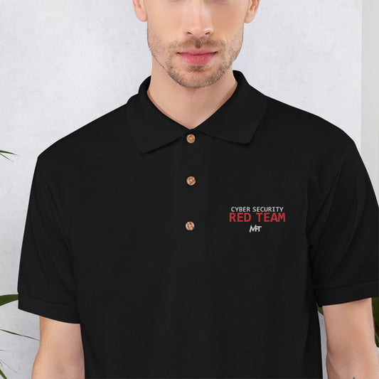 Cyber security Red Team - Embroidered Polo Shirt by DarkByteGear