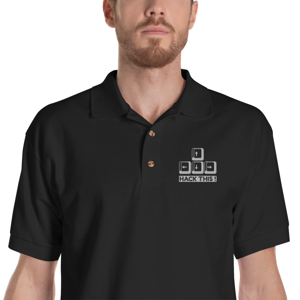 Hack this - Embroidered Polo Shirt by DarkByteGear