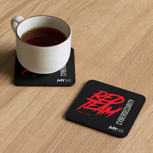 Cyber Security Red Team V6 - Cork-back coaster by DarkByteGear
