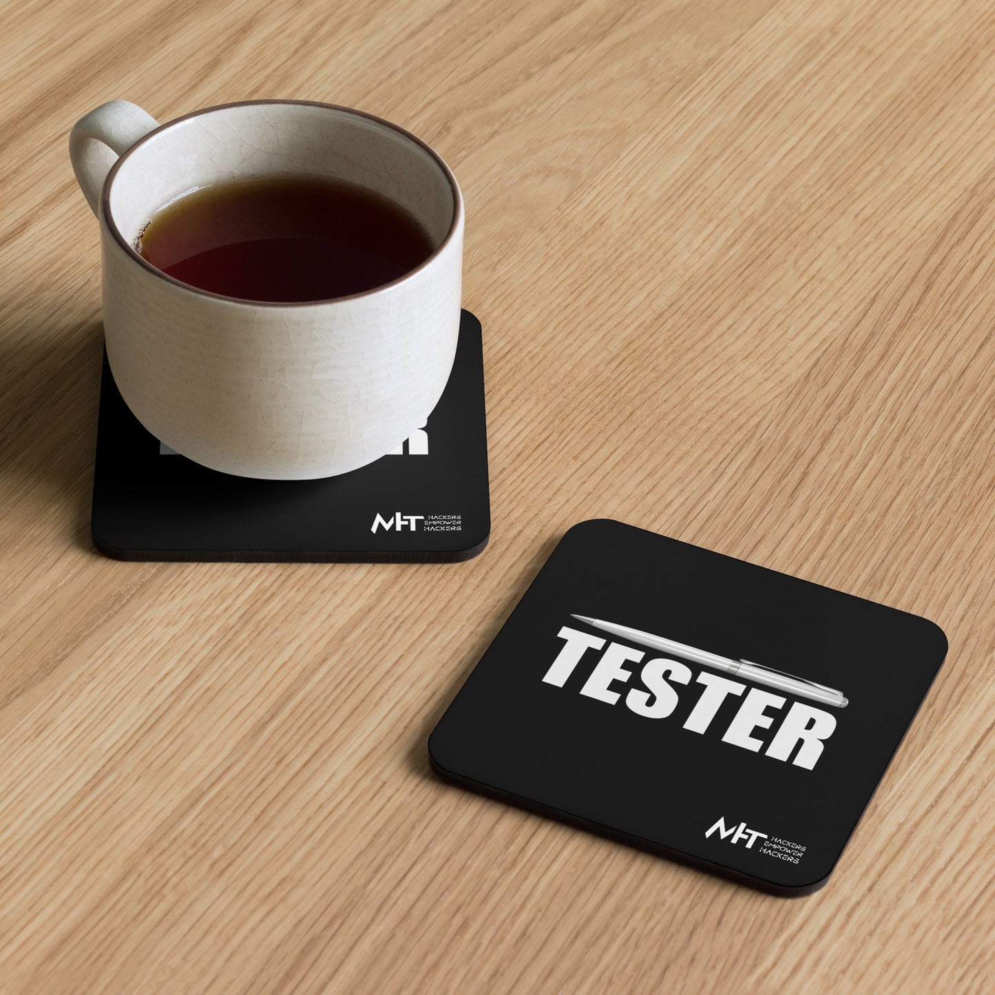 Pentester v5 - Cork-back coaster by DarkByteGear