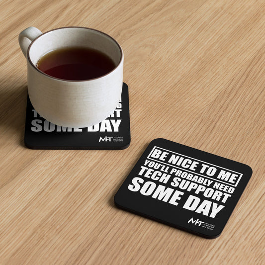 Be nice to me - Cork-back coaster by DarkByteGear