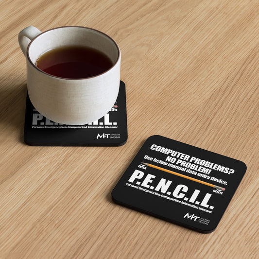 Computer problems - Cork-back coaster by DarkByteGear