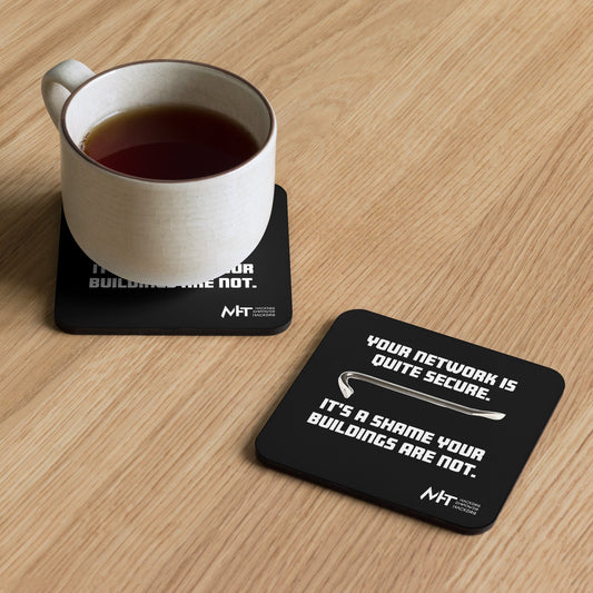 Your network is secure - Cork-back coaster by DarkByteGear