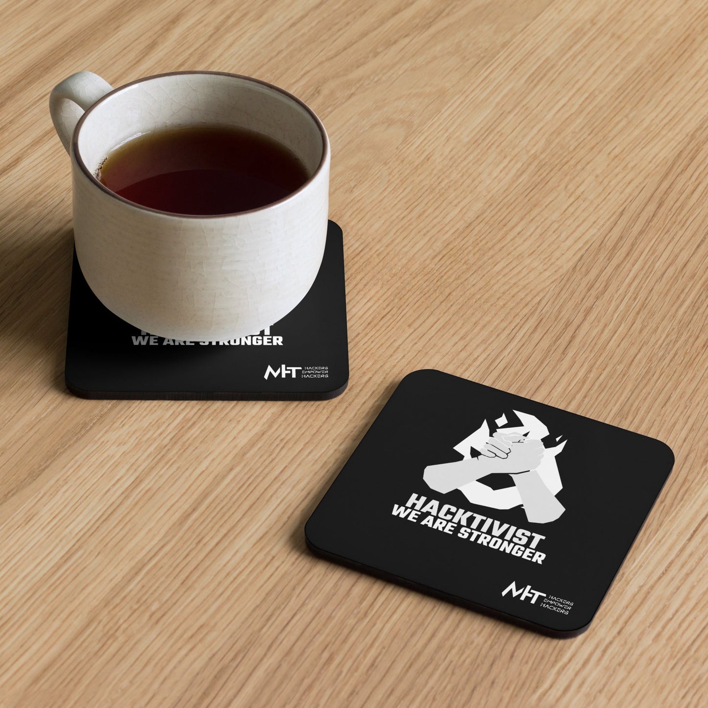 Hacktivist - Cork-back coaster by DarkByteGear