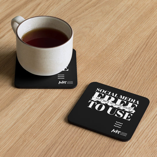 Social Media - Cork-back coaster by DarkByteGear