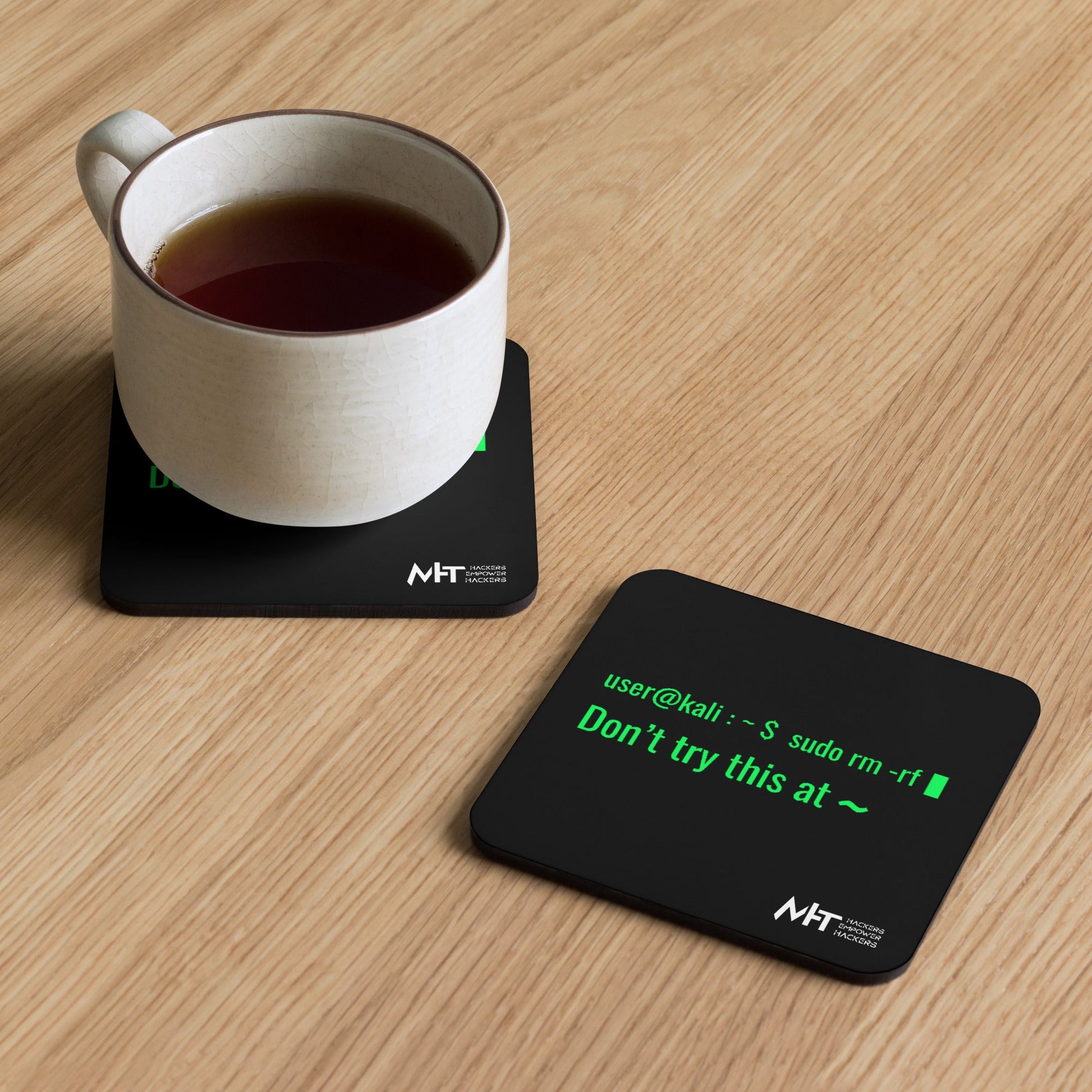 Don't try this at home - Cork-back coaster by DarkByteGear