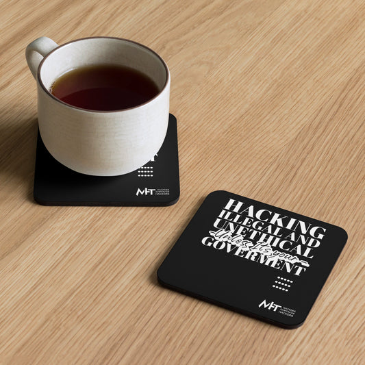 Hacking illegal - Cork-back coaster by DarkByteGear