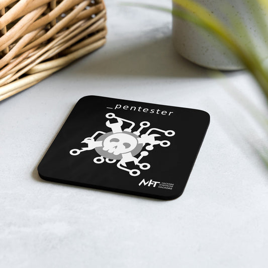 Pentester v4 - Cork-back coaster by DarkByteGear