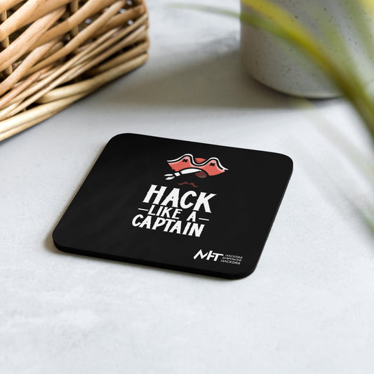 Hack like a captain - Cork-back coaster by DarkByteGear