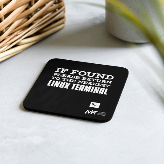 If found - Cork-back coaster by DarkByteGear