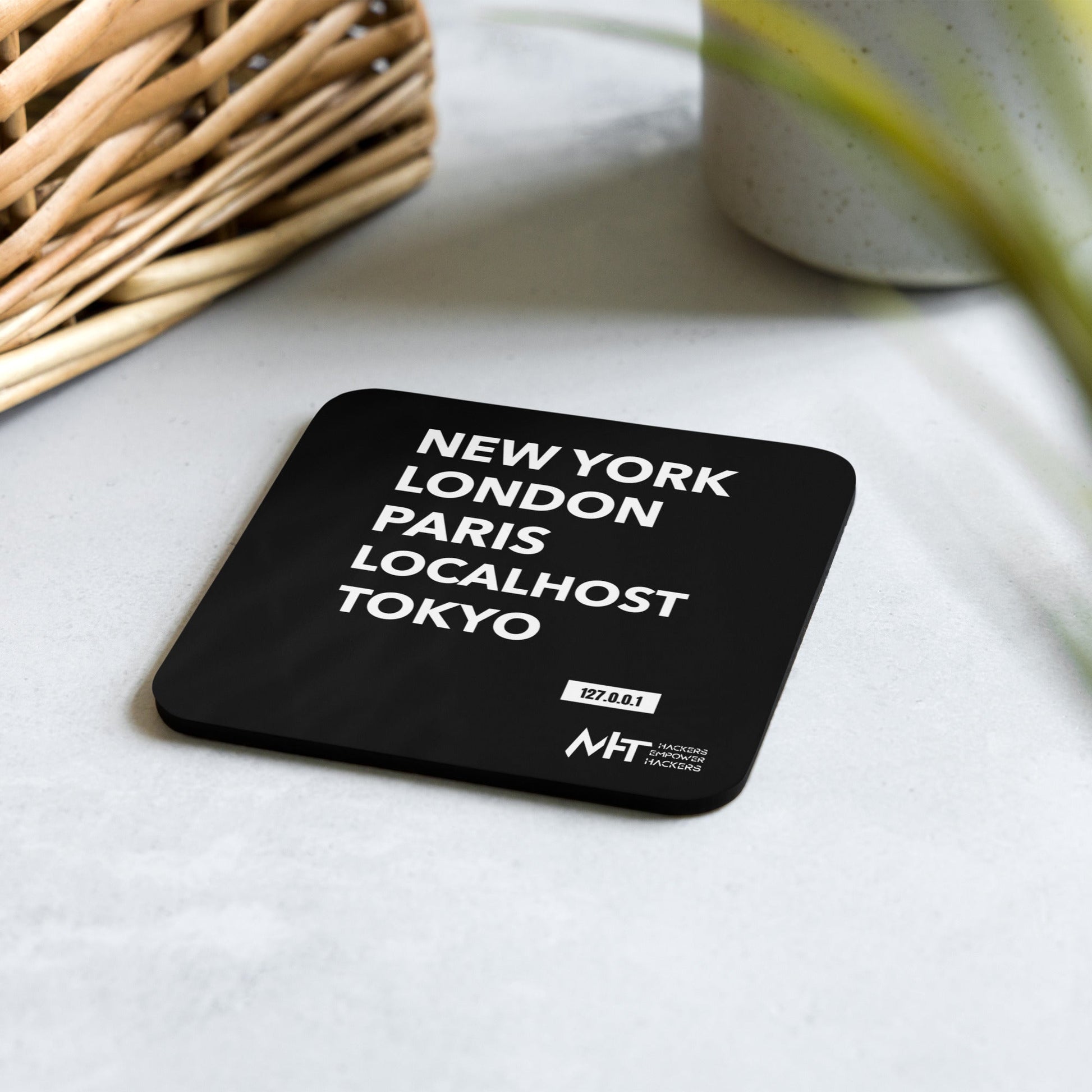 Localhost - Cork-back coaster by DarkByteGear