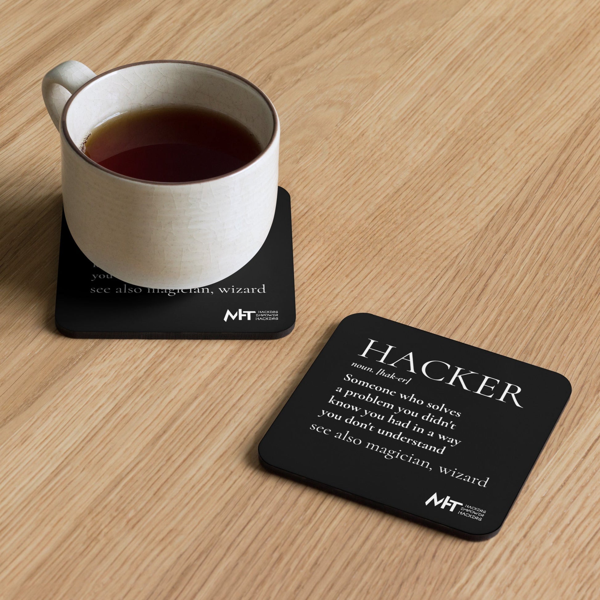 Hacker - Cork-back coaster by DarkByteGear