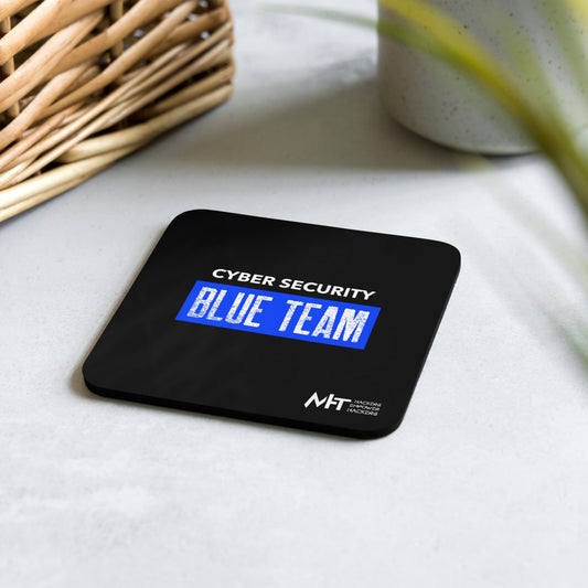 Cyber Security Blue Team V5 - Cork-back coaster by DarkByteGear