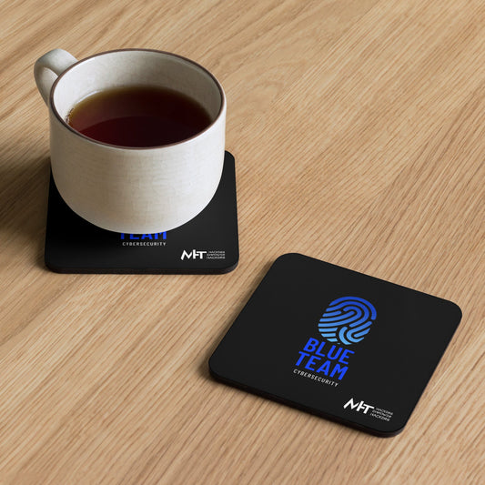 Cyber Security Blue Team V2 - Cork-back coaster by DarkByteGear