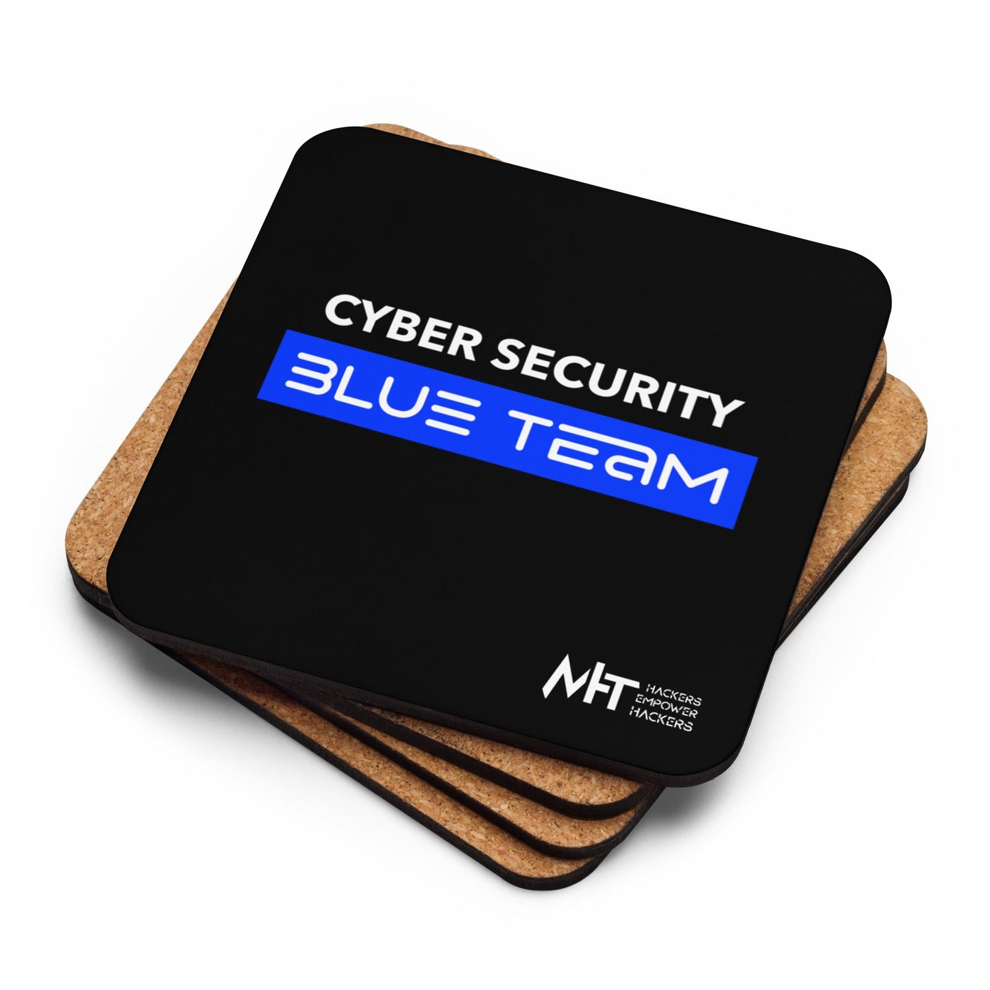 Cyber Security Blue Team V8 - Cork-back coaster by DarkByteGear