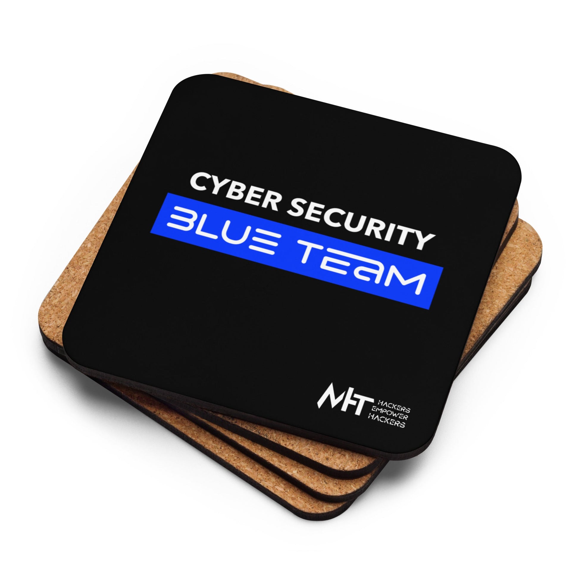 Cyber Security Blue Team V8 - Cork-back coaster by DarkByteGear
