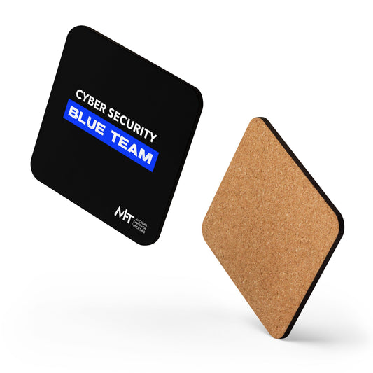 Cyber Security Blue Team V9 - Cork-back coaster by DarkByteGear