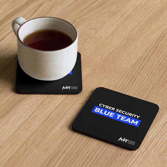 Cyber Security Blue Team V11 - Cork-back coaster by DarkByteGear