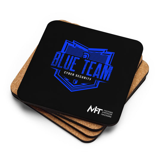 Cyber Security Blue Team V13 - Cork-back coaster by DarkByteGear