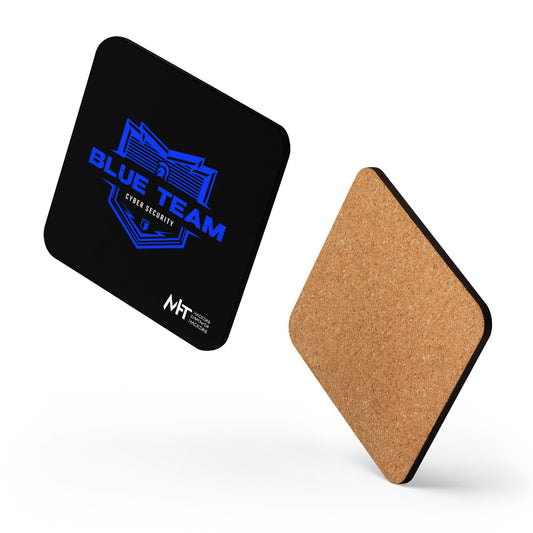 Cyber Security Blue Team V14 - Cork-back coaster by DarkByteGear