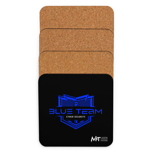Cyber Security Blue Team V15 - Cork-back coaster by DarkByteGear