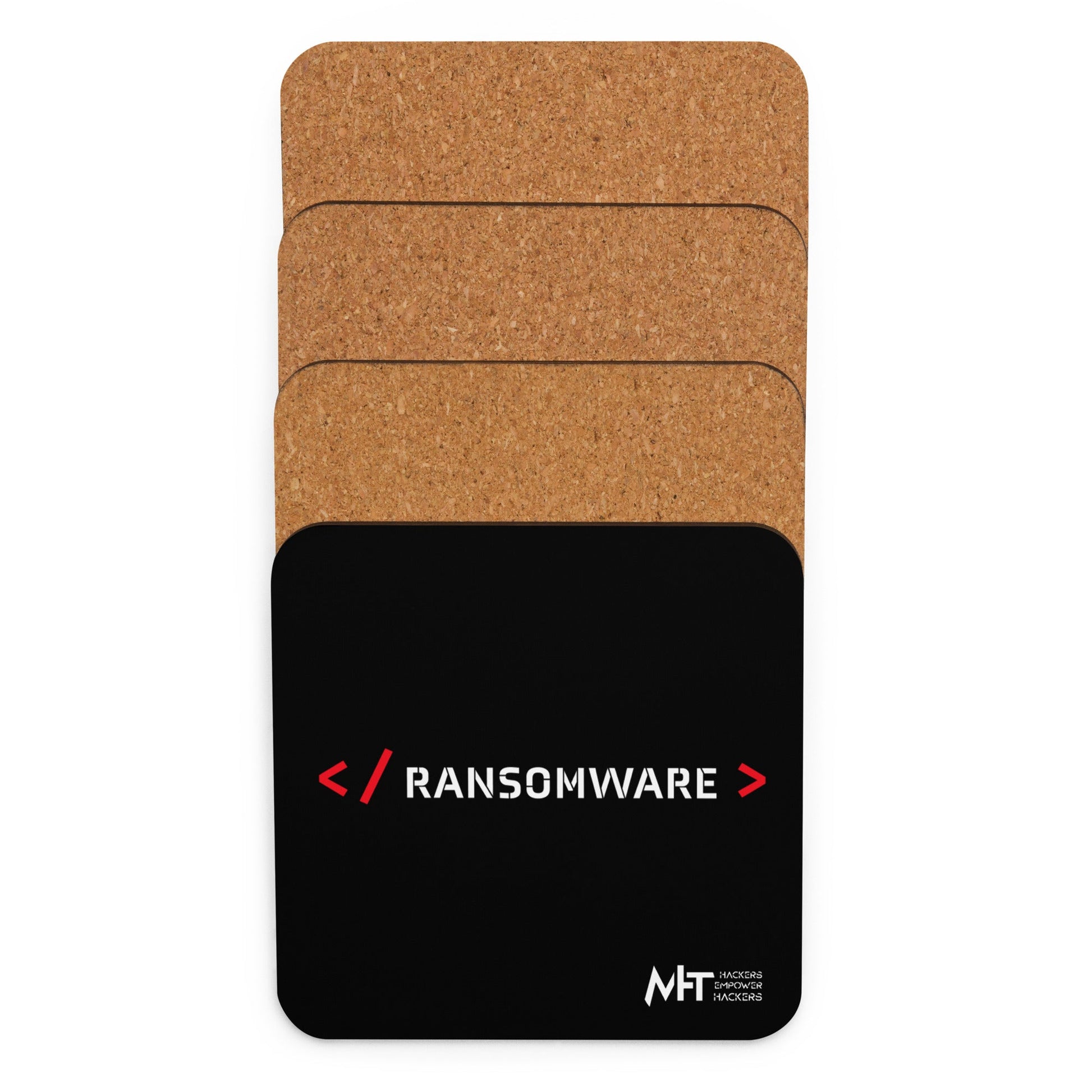 Ransomware - Cork-back coaster by DarkByteGear