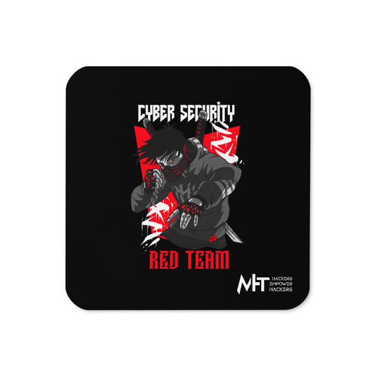 Cyber Security Red Team V3 - Cork-back coaster by DarkByteGear