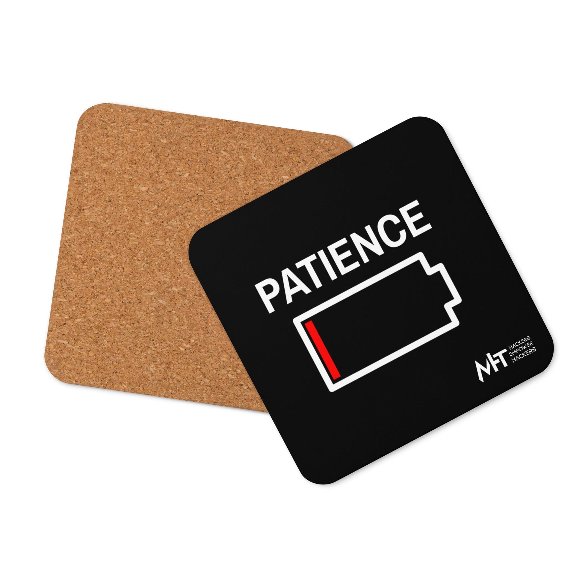 Patience - Cork-back coaster by DarkByteGear