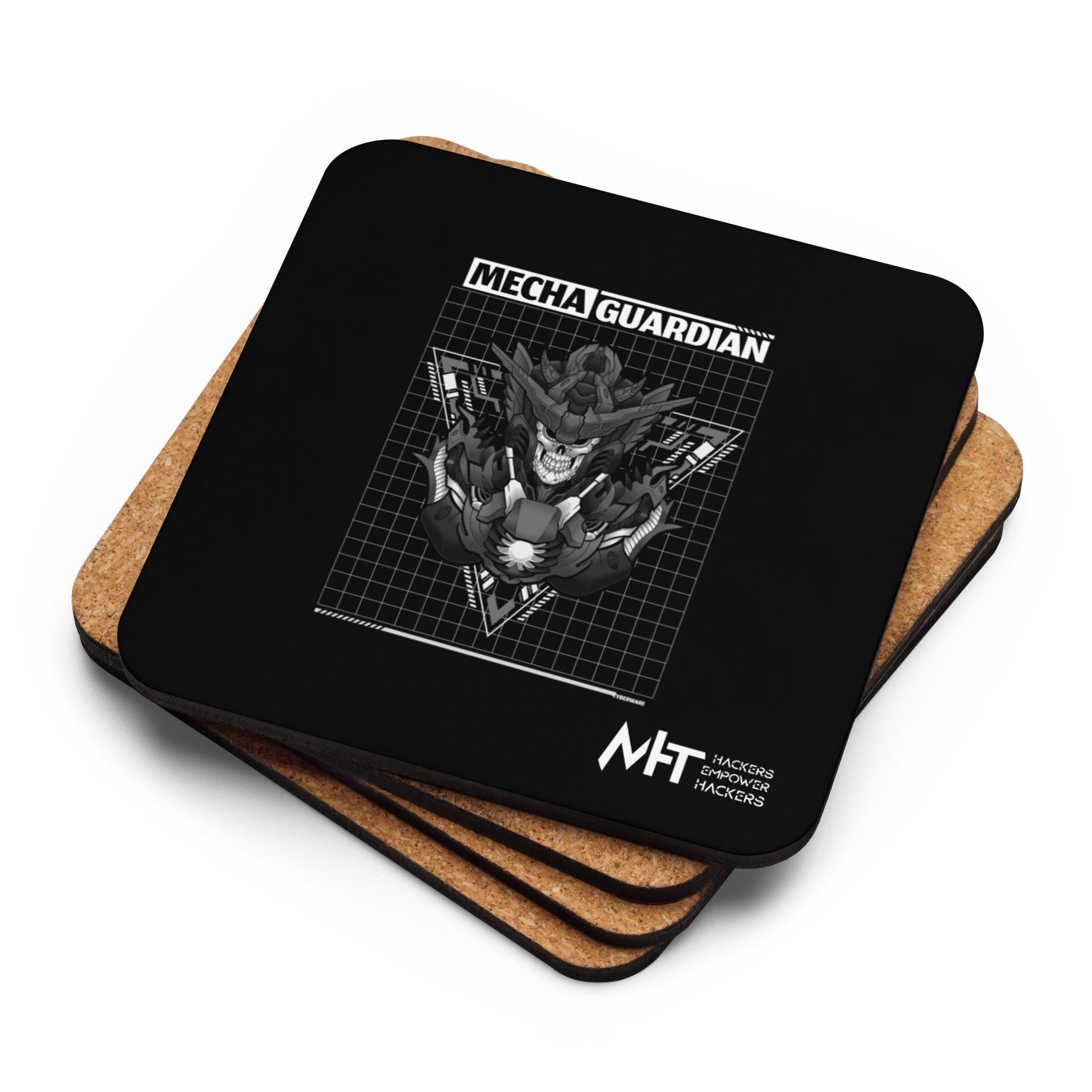 Mecha Guardian - Cork-back coaster by DarkByteGear