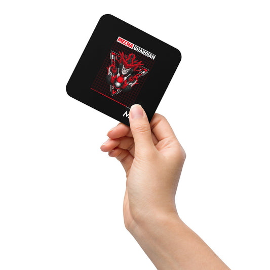 Red Mecha Guardian - Cork-back coaster by DarkByteGear