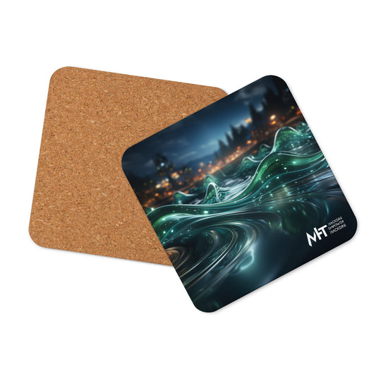 Neon AI V1 - Cork-back coaster by DarkByteGear